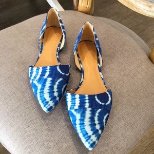 J. Crew: Tie Dye Blue & White Flats